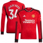 Günstige Fußballtrikots Manchester United Van De Beek 34 Heimtrikot 2023-24 Langarm